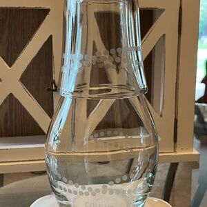 Glass Carafe with White Dot Design